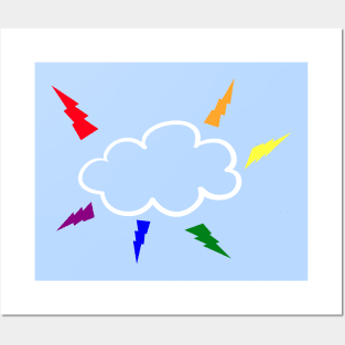 rainbow thundercloud Posters and Art